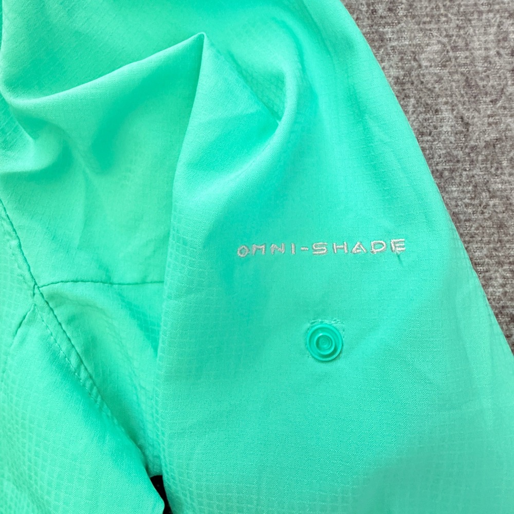 Columbia PFG Shirt Womens XL Green Long Sleeve Button Up Bahama II Fishing Gear - Picture 9 of 14